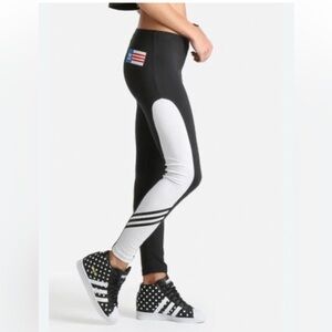 Adidas Originals x Rita Ora "Planetary Power" leggings in black and white
